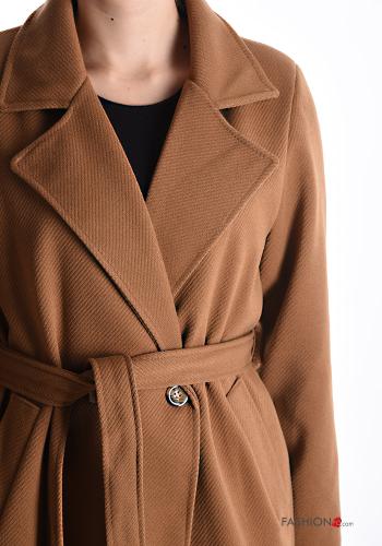 Abrigo doble botonadura con bolsillos con cinturón con forro - ph 4