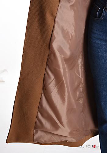 Abrigo doble botonadura con bolsillos con cinturón con forro - ph 5