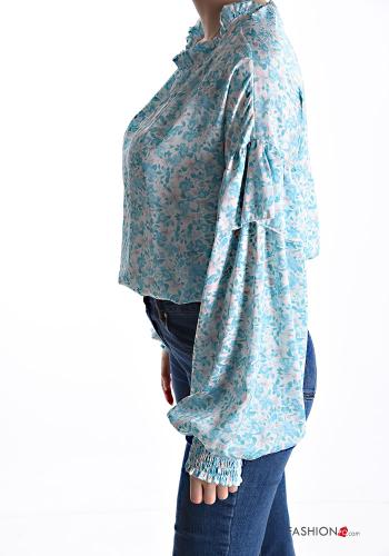 Blusa mangas de globo/ abullonada Estampado Floral con elástico - ph 3