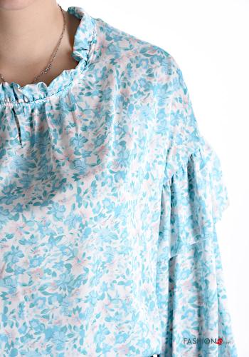 Blusa mangas de globo/ abullonada Estampado Floral con elástico - ph 4