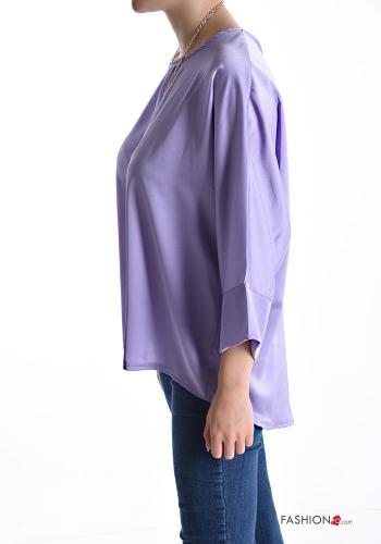 Blusa raso con collana maniche a tre quarti - ph 3