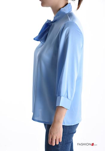 Blusa raso con fiocco maniche a tre quarti - ph 3