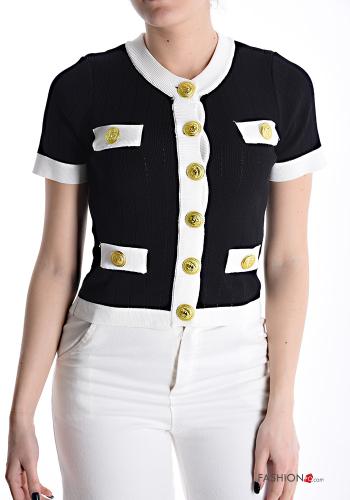 Cardigan maniche corte con bottoni - ph 1