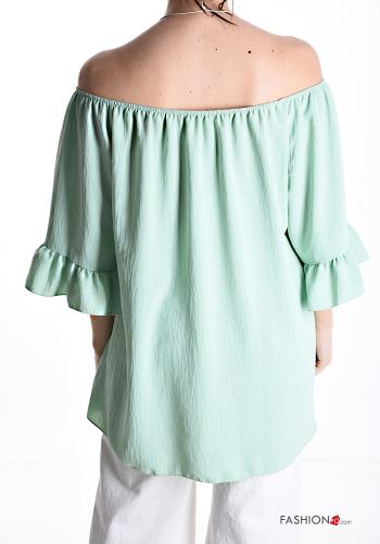 Blusa maniche a tre quarti con collana con elastico - ph 2