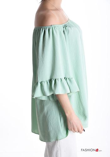 Blusa maniche a tre quarti con collana con elastico - ph 3