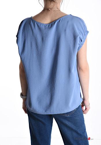 Blusa manga corta cuello redondo con collar con elástico - ph 2