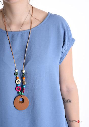 Blusa manga corta cuello redondo con collar con elástico - ph 4