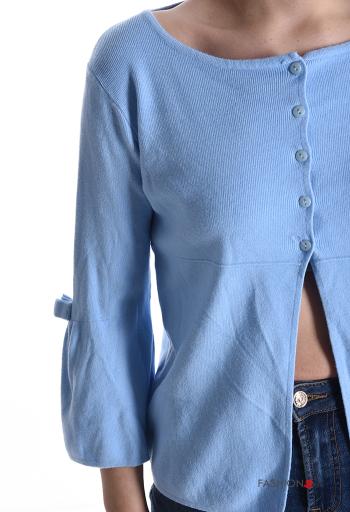 crew neck Cardigan with buttons 3/4 sleeve - ph 4
