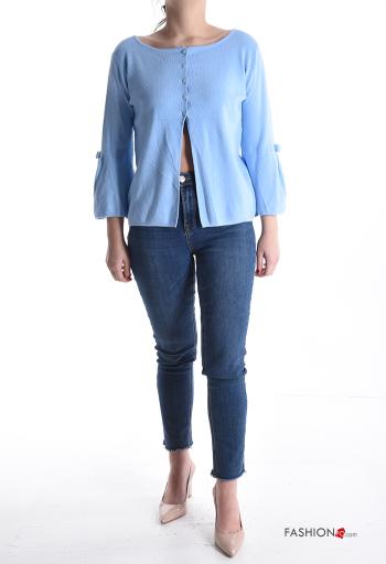crew neck Cardigan with buttons 3/4 sleeve - ph 5