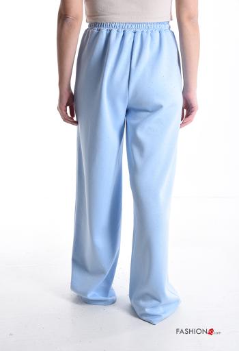 Pantalone sportivo wide leg brillante con tasche con elastico - ph 2