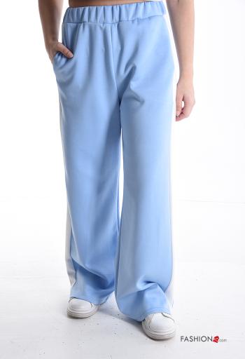 Pantalone sportivo wide leg con tasche con elastico - ph 1