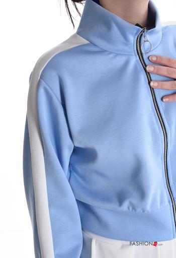 Felpa corto con elastico a collo alto con zip - ph 4
