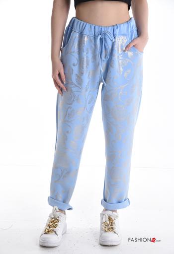 Pantalone sportivo Fantasia stampata con tasche con elastico - ph 1