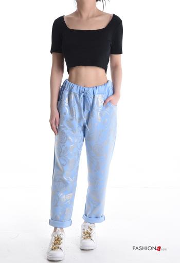 Pantalone sportivo Fantasia stampata con tasche con elastico - ph 5