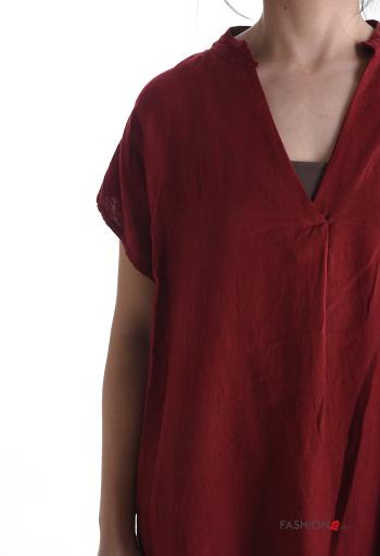 Blusa em Linho manga curta gola V - ph 4
