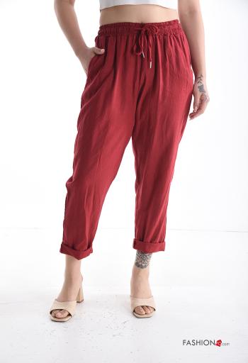 Hose aus Leinen mit Taschen mit gummizug - ph 1