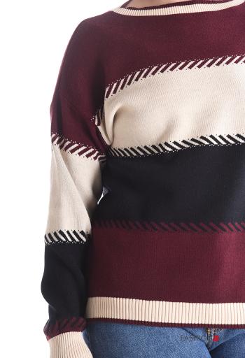 Streifenmuster lange ärmel u-boot ausschnitt Strickpullover - ph 4