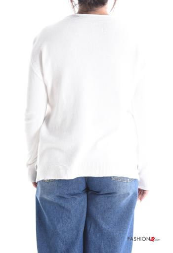 lange ärmel u-boot ausschnitt Strickpullover - ph 2