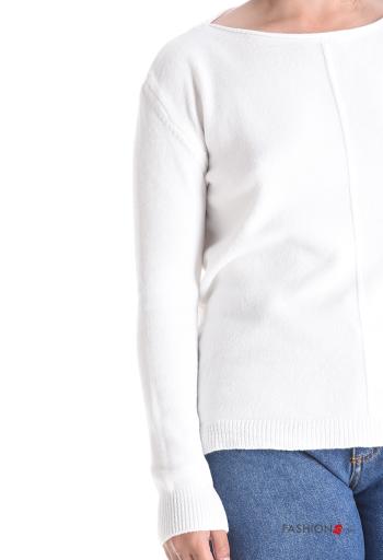 lange ärmel u-boot ausschnitt Strickpullover - ph 4