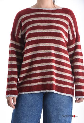 Maglione in Misto Lana maniche lunghe girocollo Fantasia righe