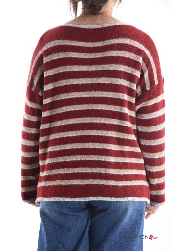 Maglione in Misto Lana maniche lunghe girocollo Fantasia righe - ph 2