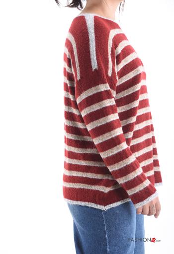 Maglione in Misto Lana maniche lunghe girocollo Fantasia righe - ph 3