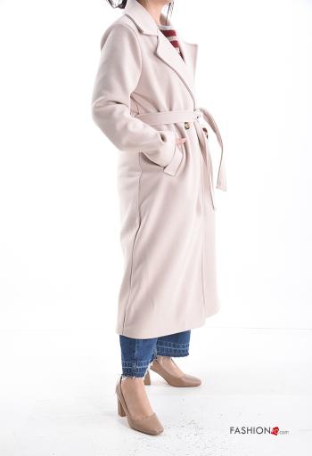 Casaco com forro com bolsos com botões com cinto - ph 3