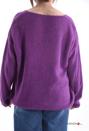 Camisola em Mohair manga comprida gola V - ph 2