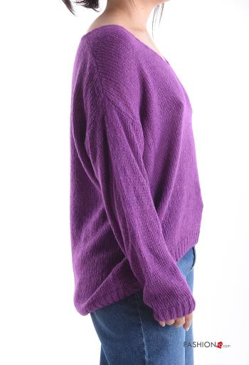 Camisola em Mohair manga comprida gola V - ph 3