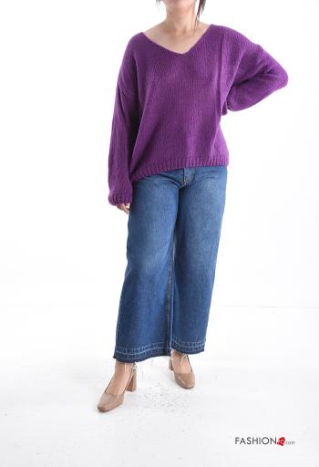 Camisola em Mohair manga comprida gola V - ph 5