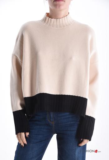 Camisola manga comprida com gola subida