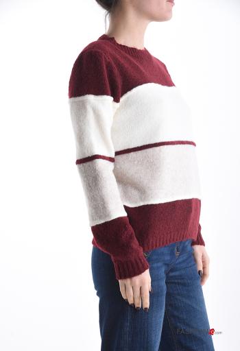 Striped long sleeve crew neck Wool Mix Sweater - ph 3