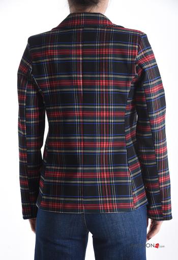 Tartan double-breasted long sleeve Jacket with buttons - ph 2