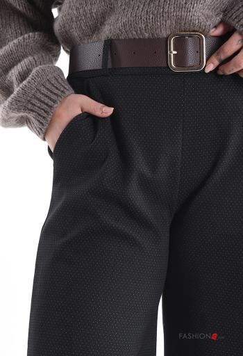wide leg Trousers with belt with elastic with pockets - ph 4