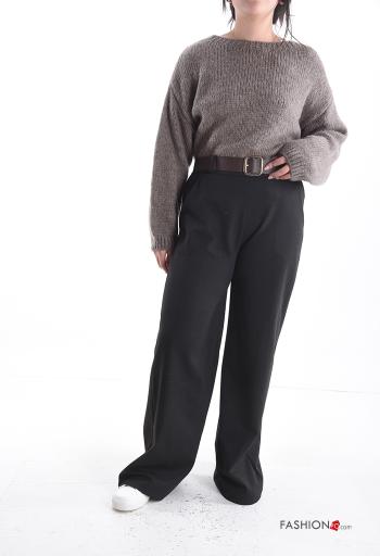 wide leg Trousers with belt with elastic with pockets - ph 5