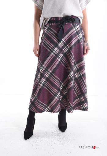 Tartan Skirt with pockets with ribbon