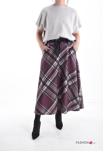 Tartan Skirt with pockets with ribbon - ph 5
