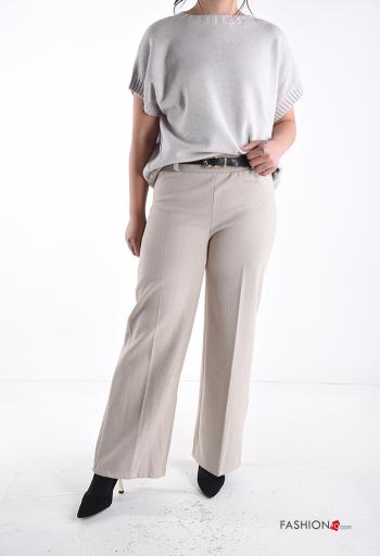 Chevron Muster wide leg Hose mit Gürtel mit gummizug mit Strasssteinen - ph 5