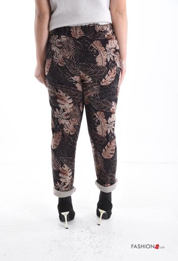 Blätterdruck skinny Hose mit Taschen mit kordelzug - ph 2