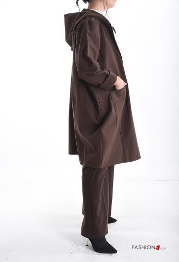 Cappotto con zip con tasche con cappuccio - ph 3