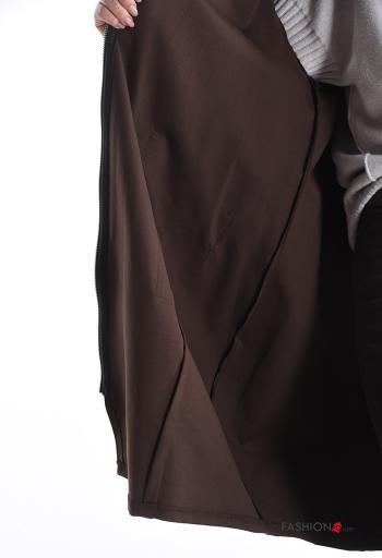 Cappotto con zip con tasche con cappuccio - ph 5