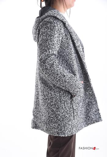 Cappotto con tasche con bottoni con cappuccio - ph 3