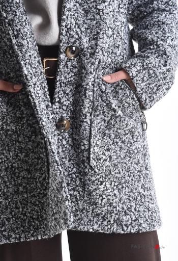 Cappotto con tasche con bottoni con cappuccio - ph 4