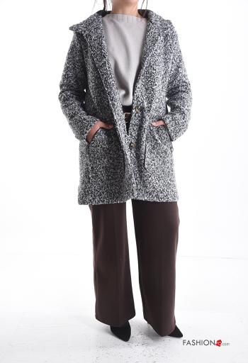 Cappotto con tasche con bottoni con cappuccio - ph 5