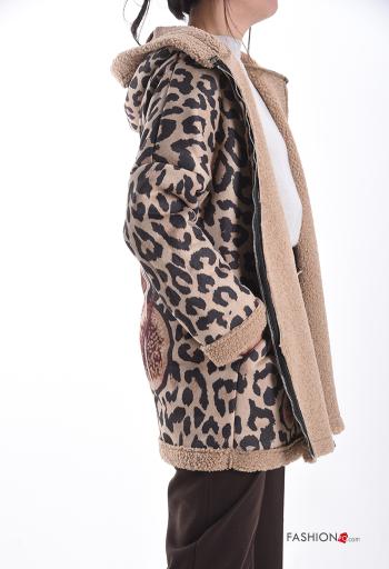 Giacca Teddy Bear Fantasia stampata con zip con tasche con cappuccio - ph 3