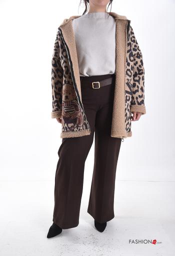 Giacca Teddy Bear Fantasia stampata con zip con tasche con cappuccio - ph 5