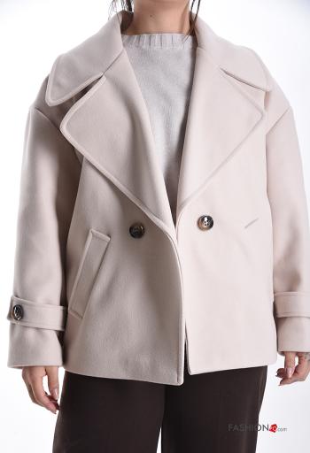 Cappotto doppio petto corto con tasche - ph 1