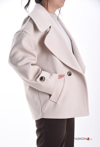 Cappotto doppio petto corto con tasche - ph 3
