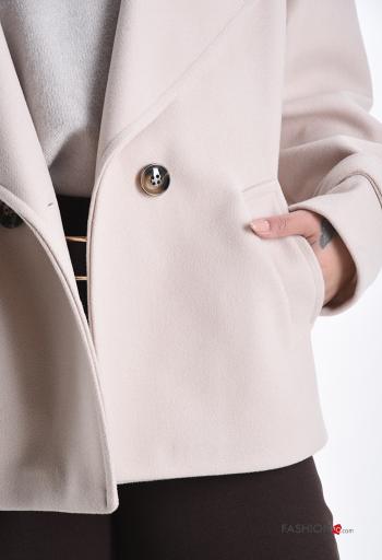 Cappotto doppio petto corto con tasche - ph 4