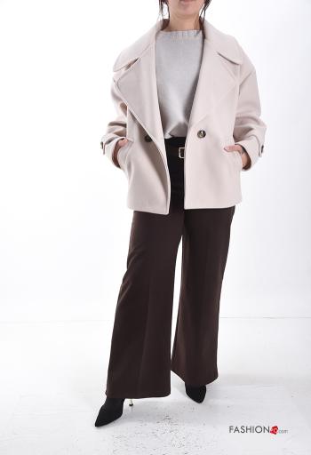 Cappotto doppio petto corto con tasche - ph 5